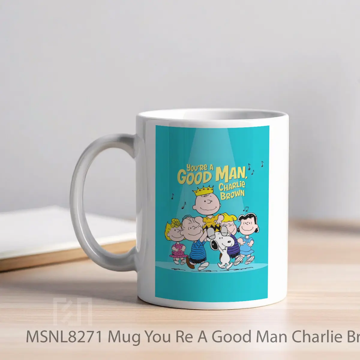 Mug You Re A Good Man Charlie Brown Gelas Keramik Tema Film MSNL8271 - Tampak Kiri