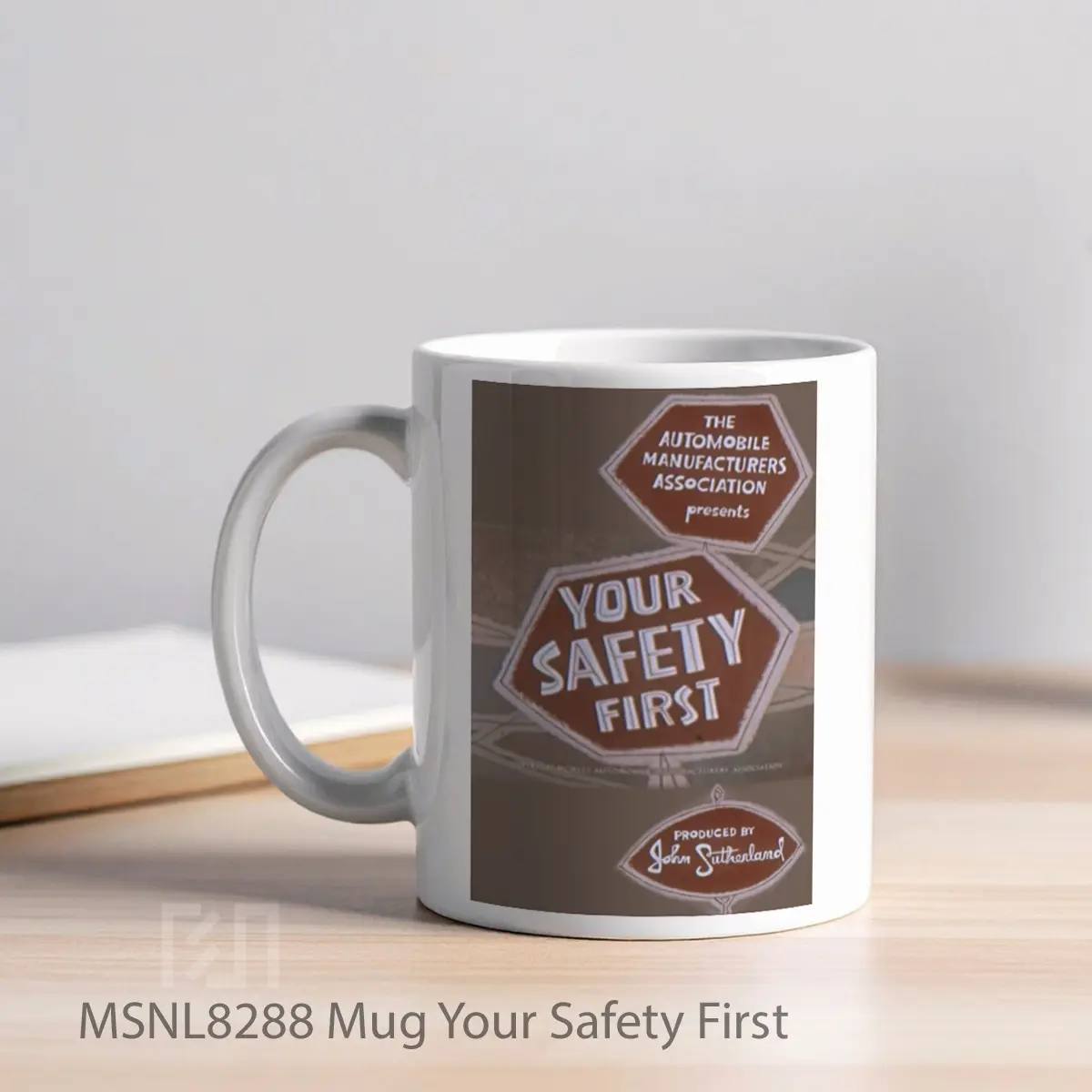 Mug Your Safety First Gelas Keramik Tema Film MSNL8288 - Tampak Kiri