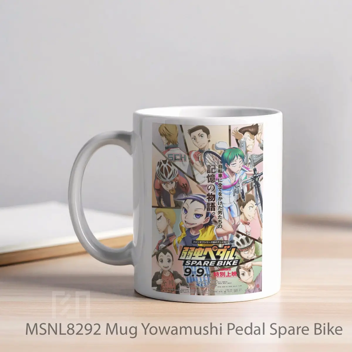 Mug Yowamushi Pedal Spare Bike Gelas Keramik Tema Film MSNL8292 - Tampak Kiri