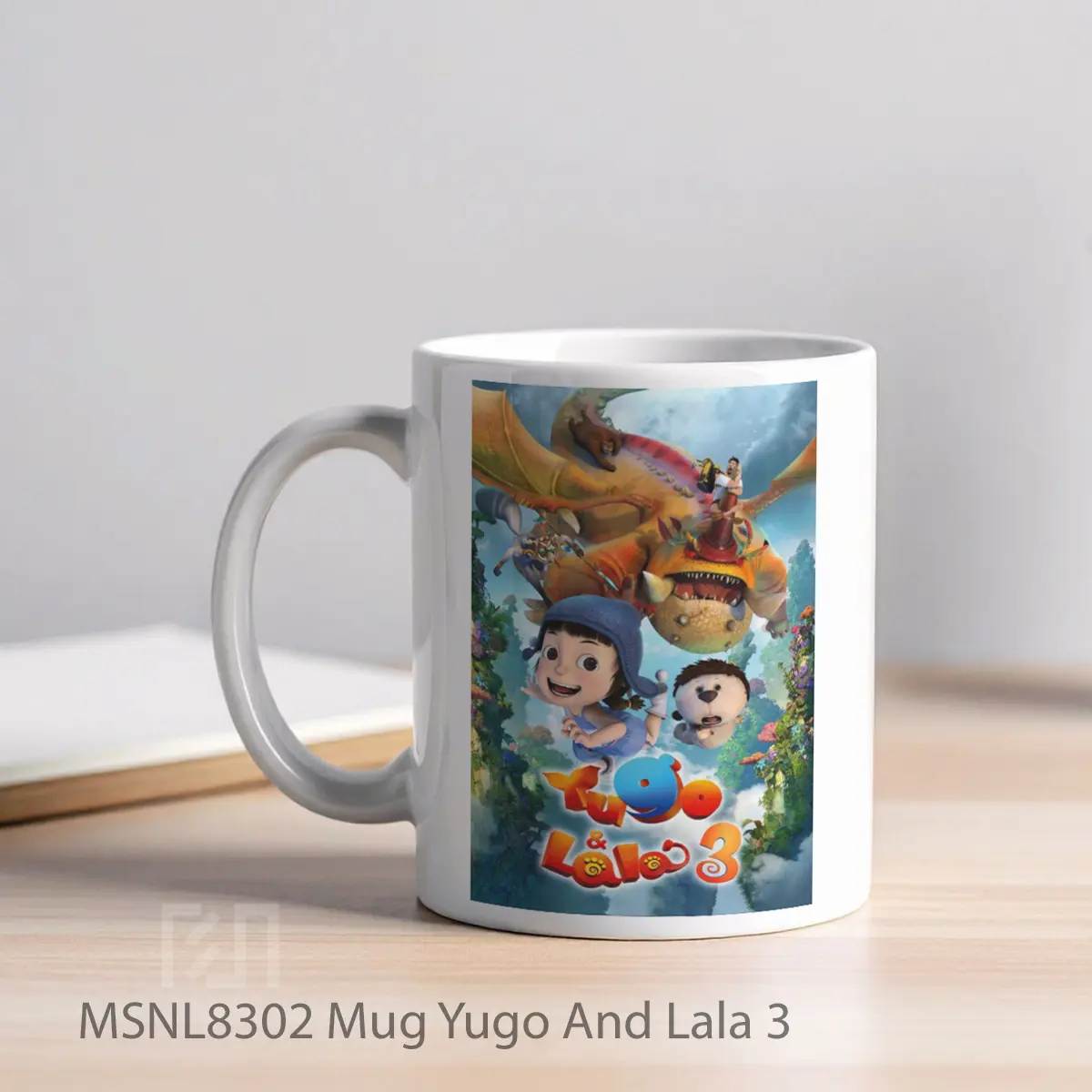 Mug Yugo And Lala 3 Gelas Keramik Tema Film MSNL8302 - Tampak Kiri