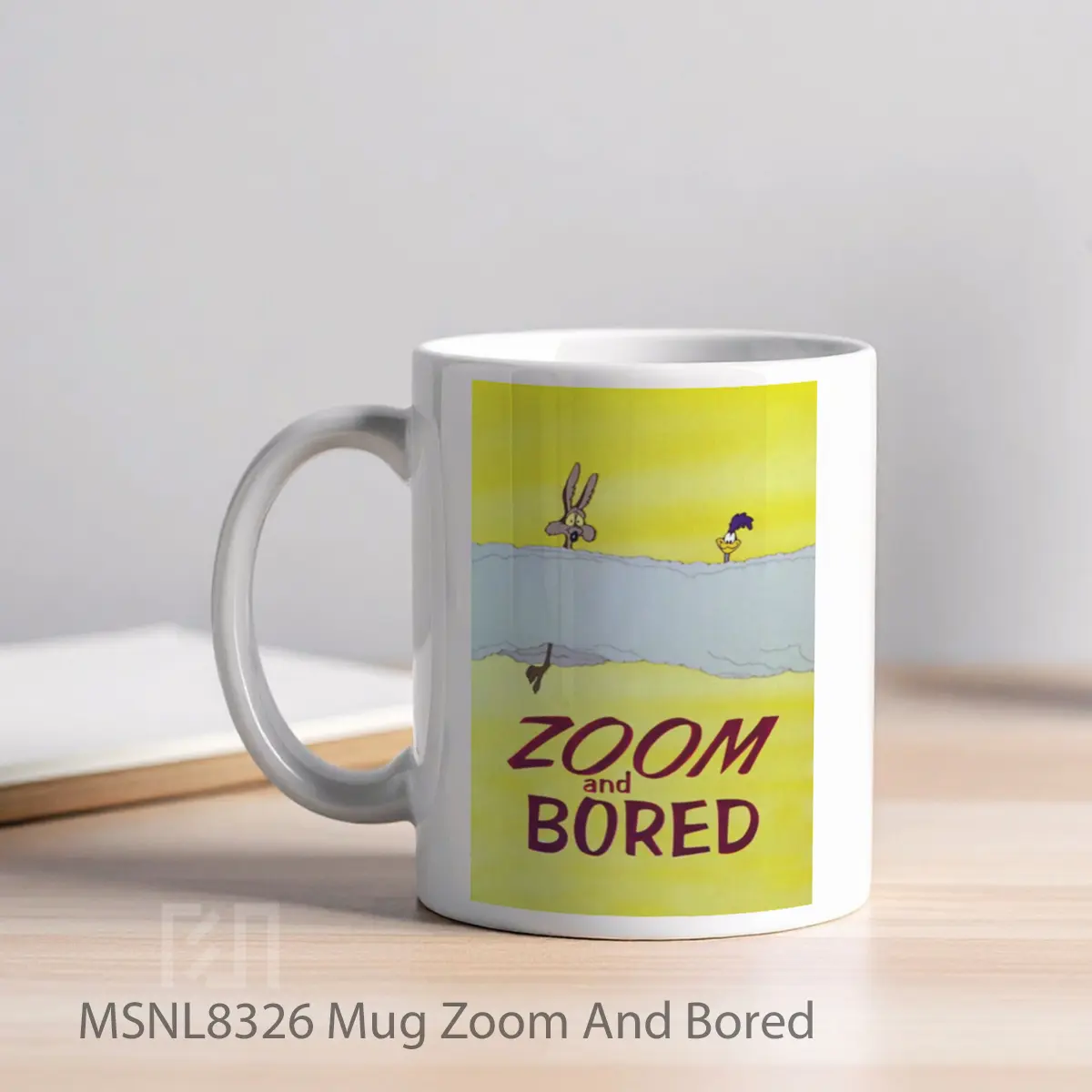 Mug Zoom And Bored Gelas Keramik Tema Film MSNL8326 - Tampak Kiri