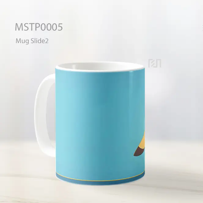 Adorable Pikachu Smiling Blue Background Mug MSTP0005 - All-side / Desain