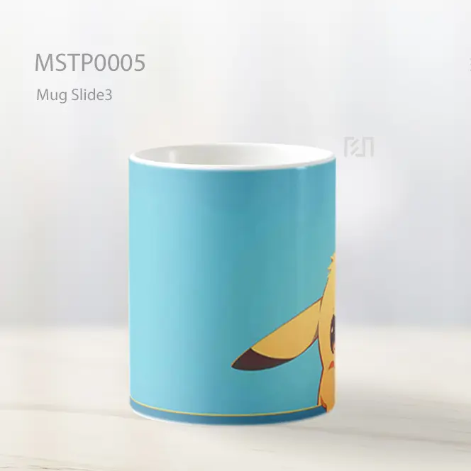 Adorable Pikachu Smiling Blue Background Mug MSTP0005 - All-side / Desain