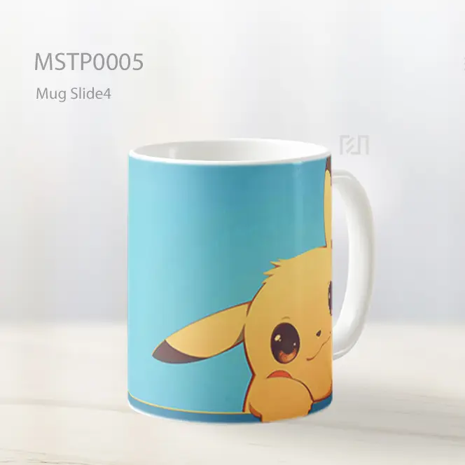 Adorable Pikachu Smiling Blue Background Mug MSTP0005