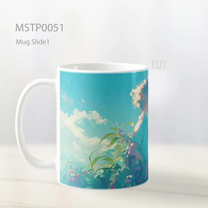 Anak Anime Memetik Bunga Mug MSTP0051 - All-side / Desain
