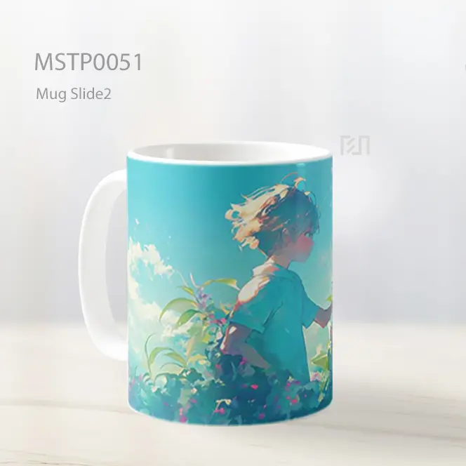 Anak Anime Memetik Bunga Mug MSTP0051 - All-side / Desain