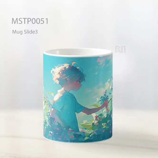 Anak Anime Memetik Bunga Mug MSTP0051 - All-side / Desain