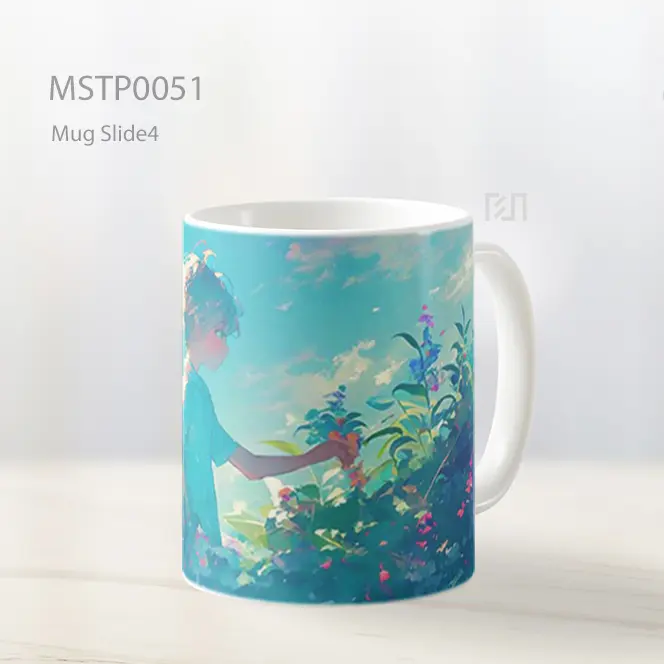 Anak Anime Memetik Bunga Mug MSTP0051