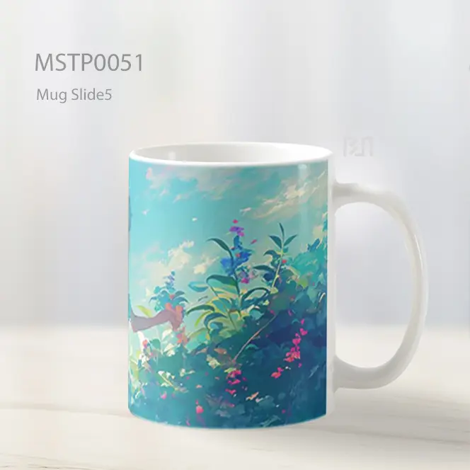 Anak Anime Memetik Bunga Mug MSTP0051 - All-side / Desain