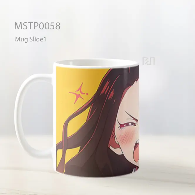 Angry Nezuko Yellow Mug MSTP0058 - All-side / Desain