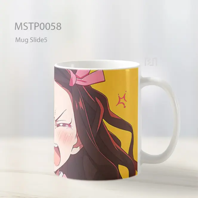 Angry Nezuko Yellow Mug MSTP0058 - All-side / Desain