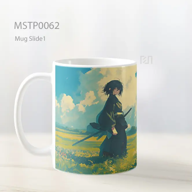 Anime Anak Laki Laki Samurai Di Lapangan Mug MSTP0062 - All-side / Desain