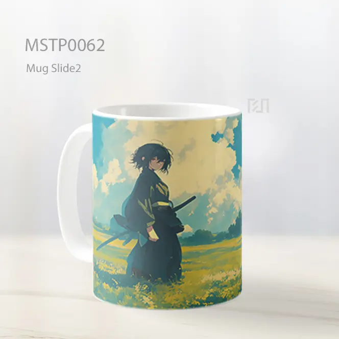 Anime Anak Laki Laki Samurai Di Lapangan Mug MSTP0062 - All-side / Desain
