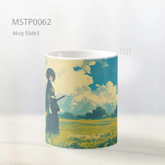Anime Anak Laki Laki Samurai Di Lapangan Mug MSTP0062 - All-side / Desain