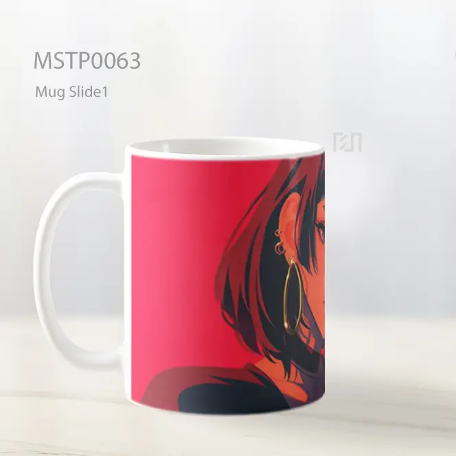 Anime Baddie Girl Red Glow Mug MSTP0063 - All-side / Desain