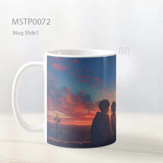 Anime Couple Sunset Rooftop Love Scene Mug MSTP0072 - All-side / Desain