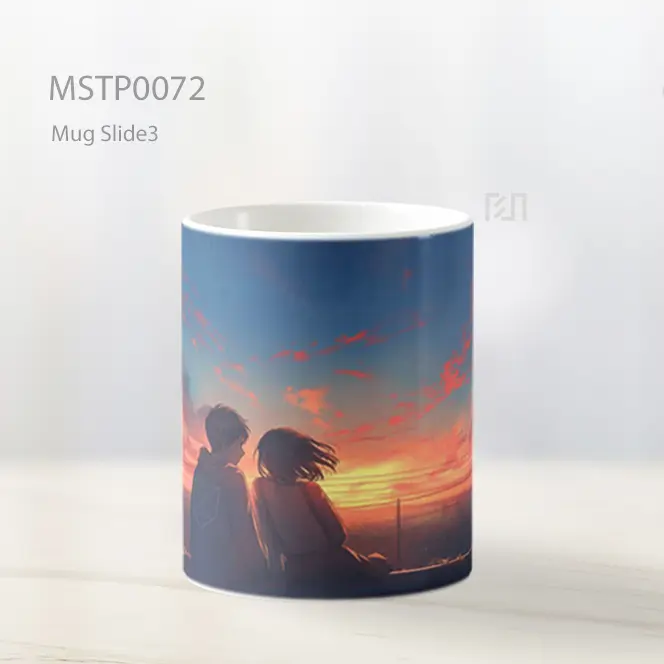 Anime Couple Sunset Rooftop Love Scene Mug MSTP0072 - All-side / Desain