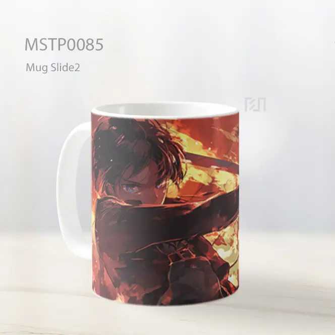 Anime Fire Sword Warrior Scene Mug MSTP0085 - All-side / Desain