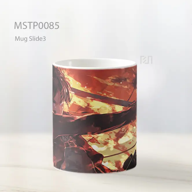 Anime Fire Sword Warrior Scene Mug MSTP0085 - All-side / Desain