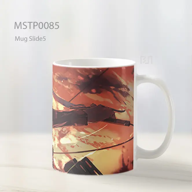 Anime Fire Sword Warrior Scene Mug MSTP0085 - All-side / Desain