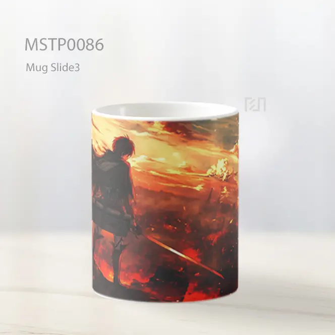 Anime Fire Warrior Scene Mug MSTP0086 - All-side / Desain