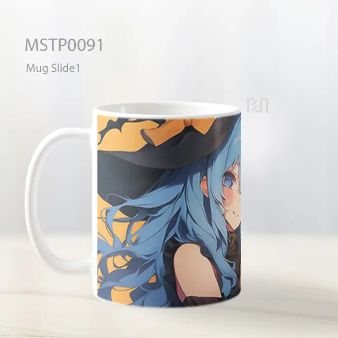Anime Girl Holding Pumpkin Halloween Mug MSTP0091 - All-side / Desain