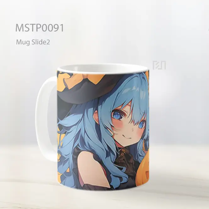 Anime Girl Holding Pumpkin Halloween Mug MSTP0091 - All-side / Desain