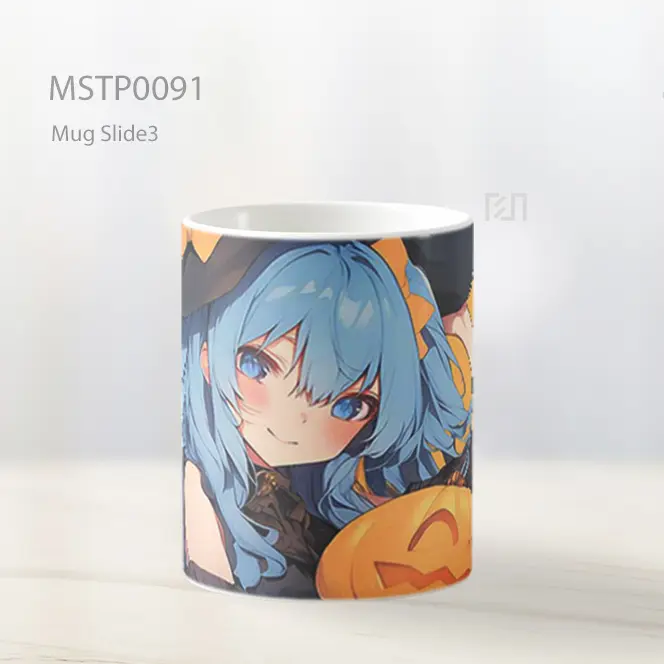 Anime Girl Holding Pumpkin Halloween Mug MSTP0091 - All-side / Desain
