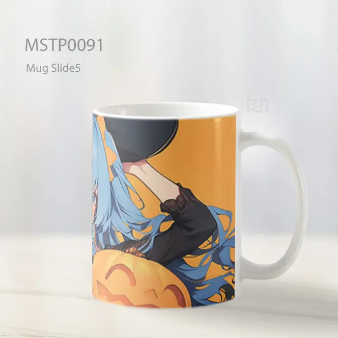 Anime Girl Holding Pumpkin Halloween Mug MSTP0091 - All-side / Desain