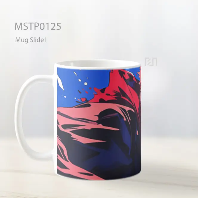 Anime Warrior Red Aura Mug MSTP0125 - All-side / Desain