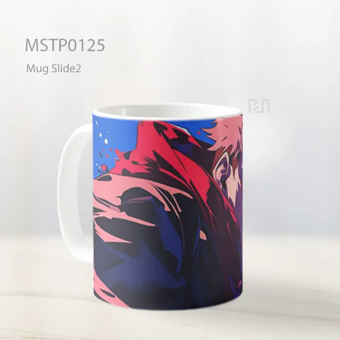 Anime Warrior Red Aura Mug MSTP0125 - All-side / Desain
