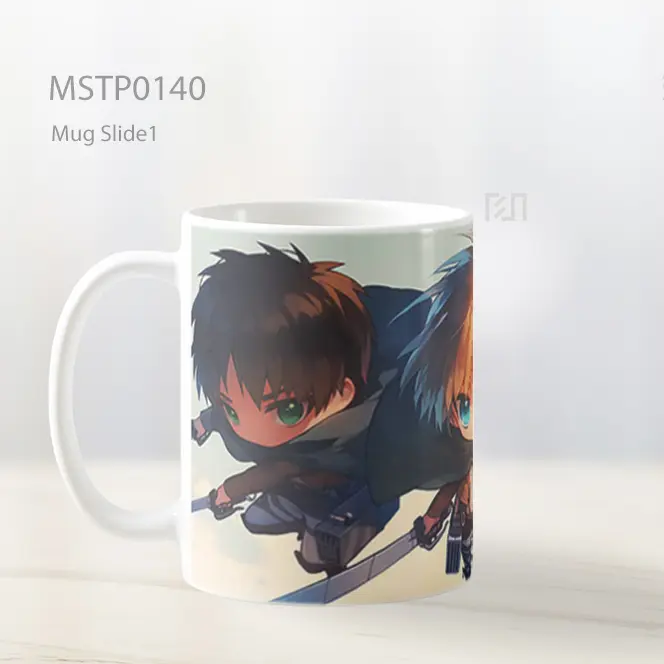 Aot Chibi Eren Mikasa Armin Squad Mug MSTP0140 - All-side / Desain