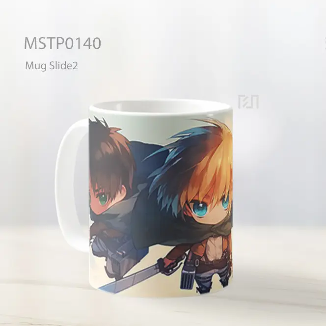 Aot Chibi Eren Mikasa Armin Squad Mug MSTP0140 - All-side / Desain