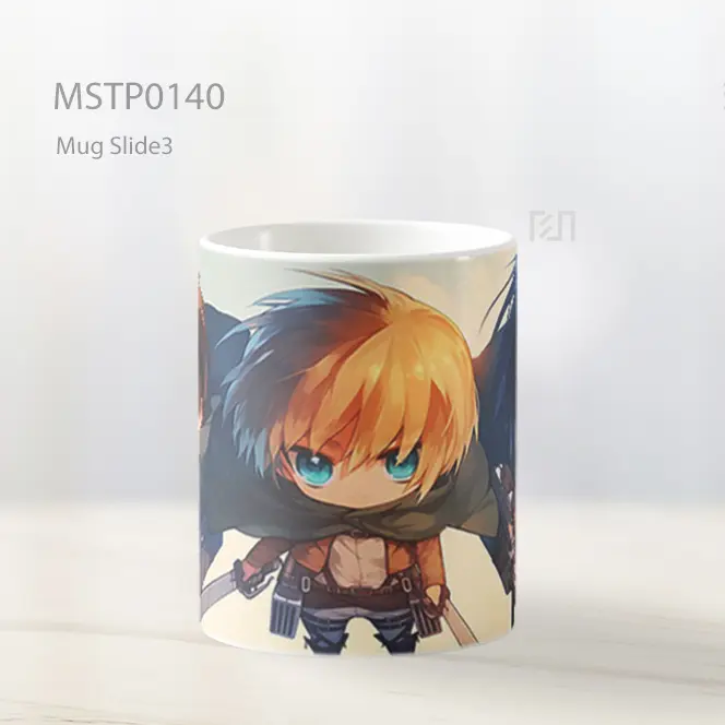Aot Chibi Eren Mikasa Armin Squad Mug MSTP0140 - All-side / Desain