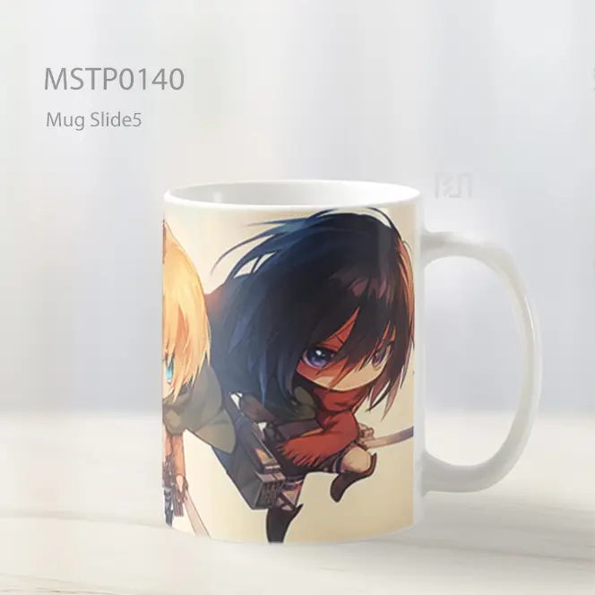 Aot Chibi Eren Mikasa Armin Squad Mug MSTP0140 - All-side / Desain