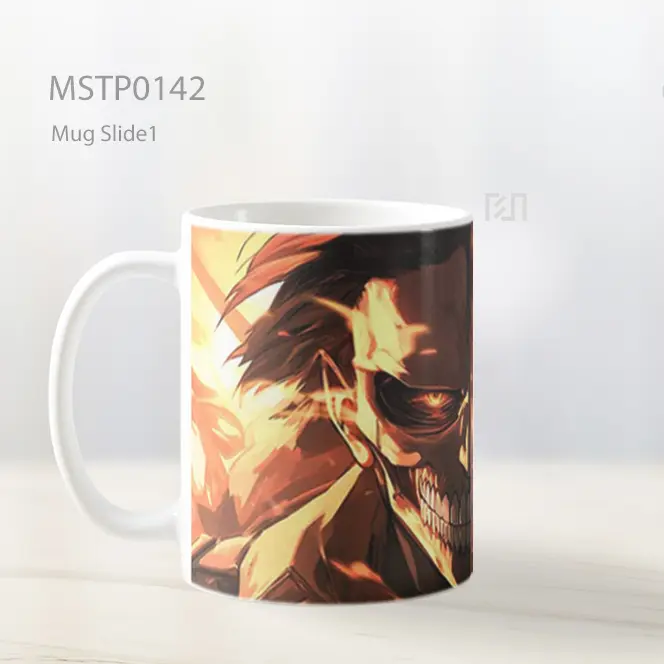 Aot Eren Manusia Dan Titan Bentuk Ganda Mug MSTP0142 - All-side / Desain