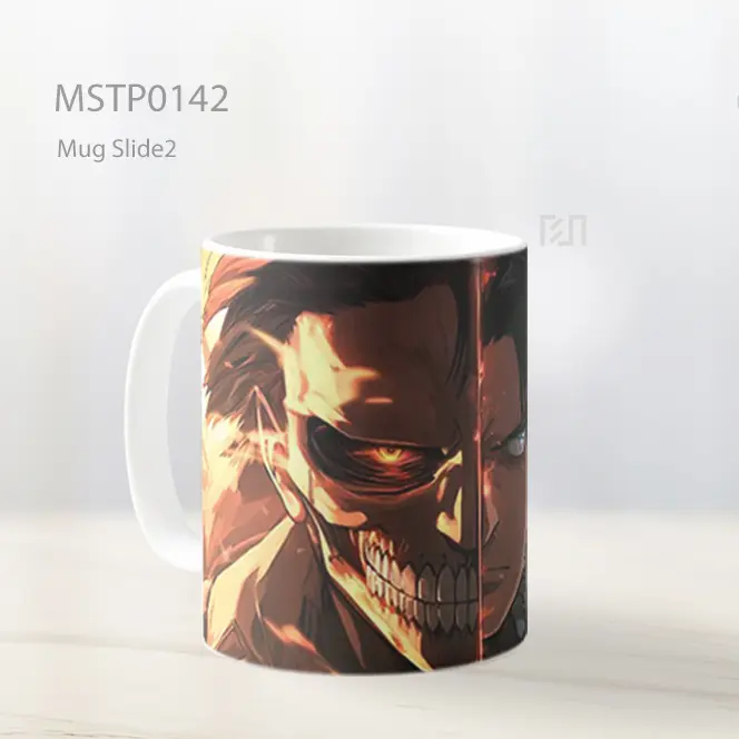 Aot Eren Manusia Dan Titan Bentuk Ganda Mug MSTP0142 - All-side / Desain