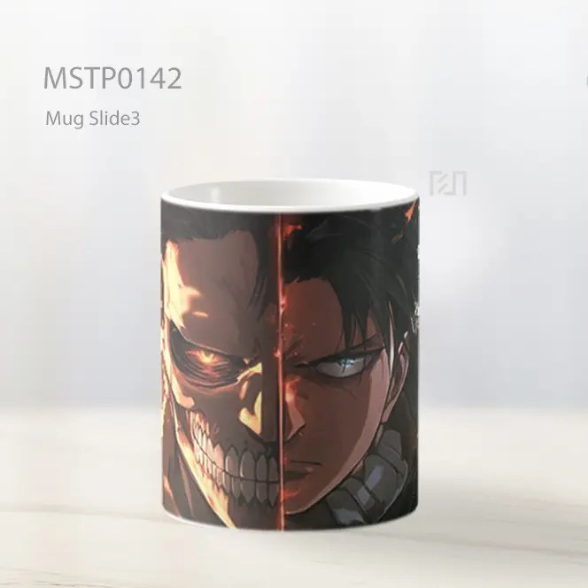 Aot Eren Manusia Dan Titan Bentuk Ganda Mug MSTP0142 - All-side / Desain