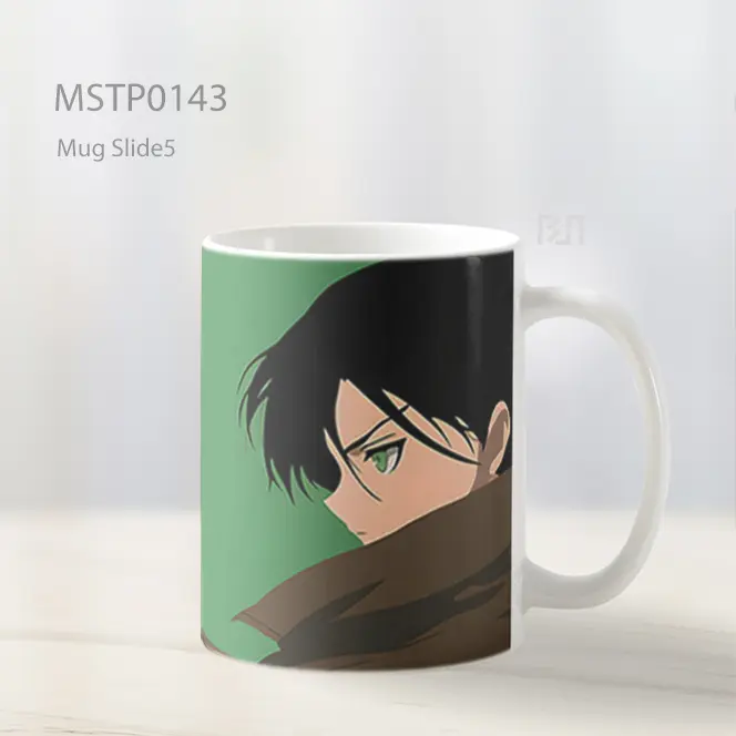 Aot Eren Yeager Hijau Minimalis Mug MSTP0143 - All-side / Desain