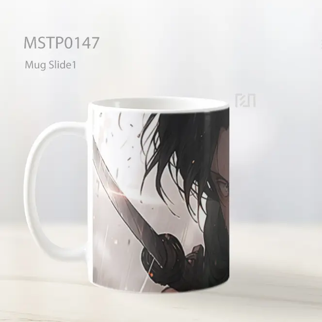 Aot Levi Ackerman Dengan Pedang Mug MSTP0147 - All-side / Desain
