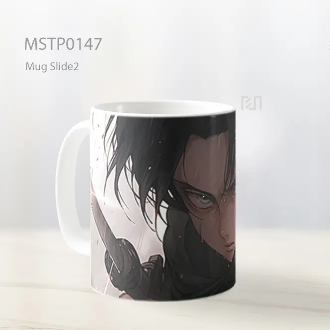 Aot Levi Ackerman Dengan Pedang Mug MSTP0147 - All-side / Desain