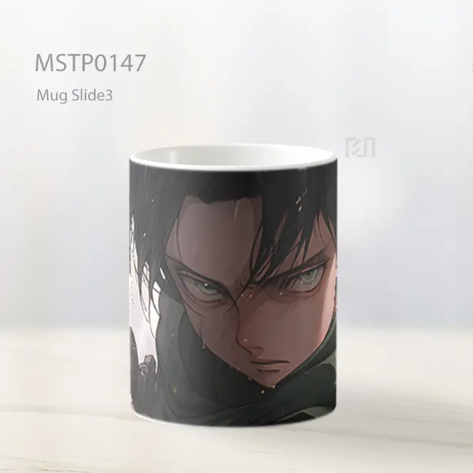 Aot Levi Ackerman Dengan Pedang Mug MSTP0147 - All-side / Desain