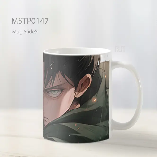Aot Levi Ackerman Dengan Pedang Mug MSTP0147 - All-side / Desain