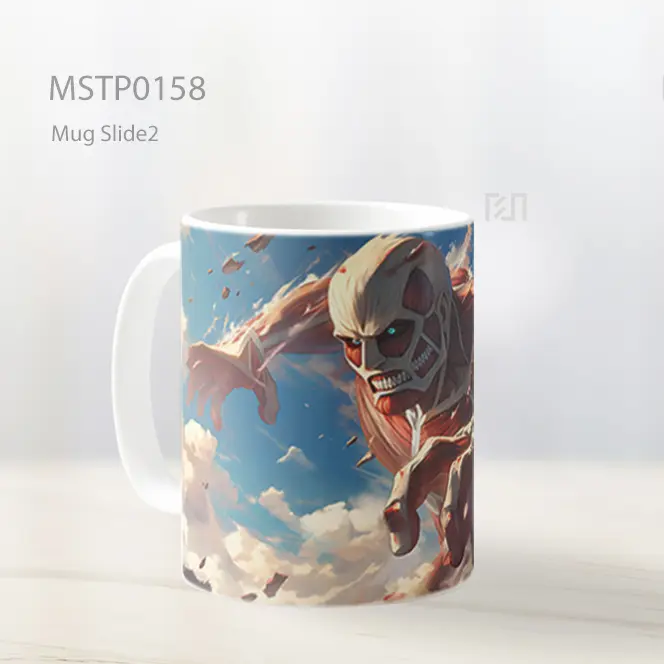 Aot Titan Kolosal Menyerang Mug MSTP0158 - All-side / Desain