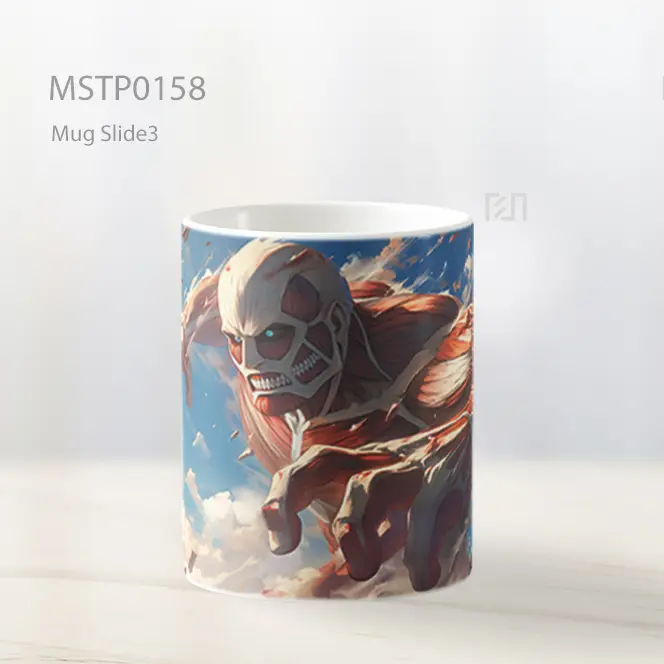 Aot Titan Kolosal Menyerang Mug MSTP0158 - All-side / Desain