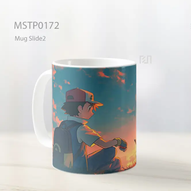 Ash Dan Pikachu Perjalanan Senja Nostalgia Mug MSTP0172 - All-side / Desain