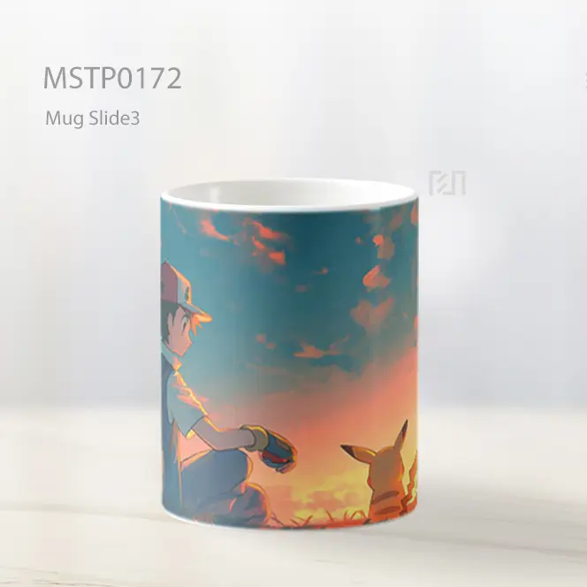Ash Dan Pikachu Perjalanan Senja Nostalgia Mug MSTP0172 - All-side / Desain