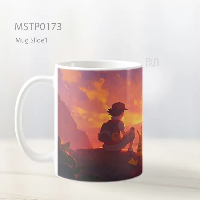 Ash Dan Pikachu Senja Anime Mug MSTP0173 - All-side / Desain