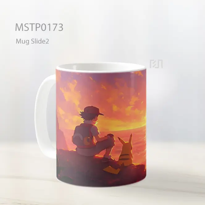 Ash Dan Pikachu Senja Anime Mug MSTP0173 - All-side / Desain