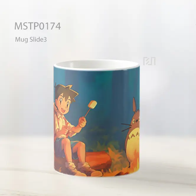 Ash Dan Totoro Panggang Marshmallow Mug MSTP0174 - All-side / Desain
